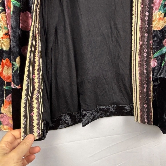 Loverich Women Velvet Kimono Jacket Sz L-XL Open Front Boho Gypsy Luxe Regal - Picture 4 of 11
